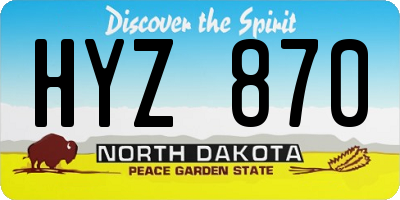 ND license plate HYZ870