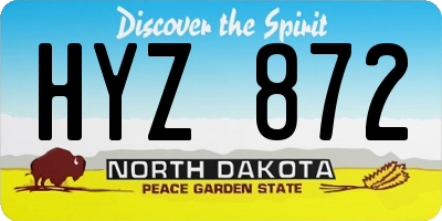 ND license plate HYZ872