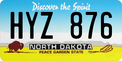 ND license plate HYZ876
