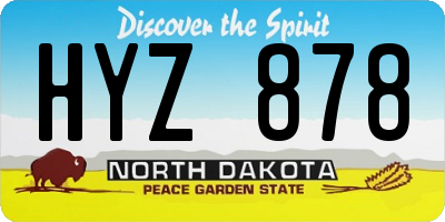 ND license plate HYZ878