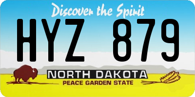 ND license plate HYZ879