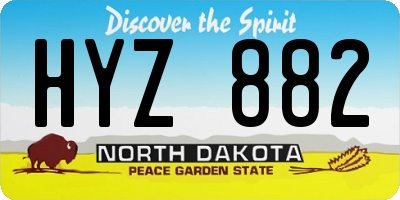 ND license plate HYZ882