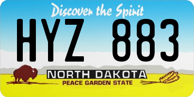 ND license plate HYZ883