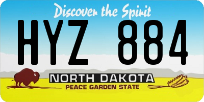ND license plate HYZ884