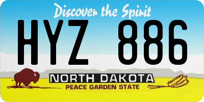 ND license plate HYZ886