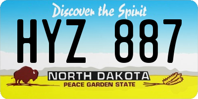 ND license plate HYZ887