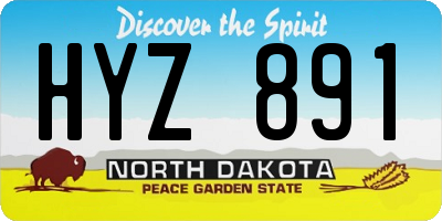 ND license plate HYZ891