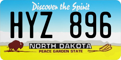 ND license plate HYZ896
