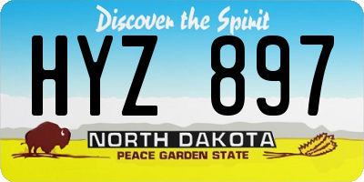 ND license plate HYZ897