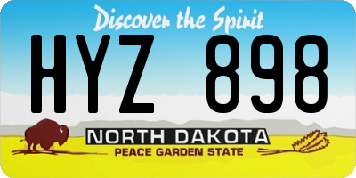 ND license plate HYZ898