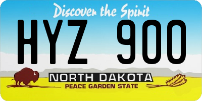 ND license plate HYZ900