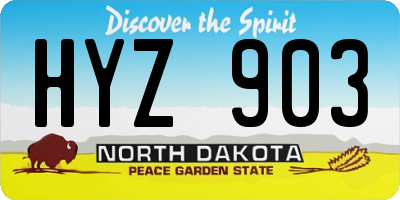 ND license plate HYZ903