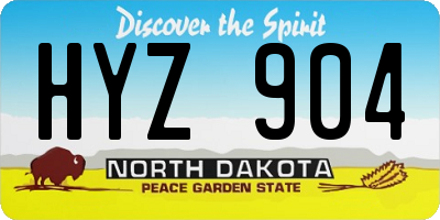 ND license plate HYZ904