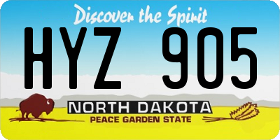 ND license plate HYZ905