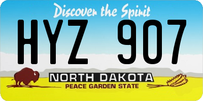 ND license plate HYZ907
