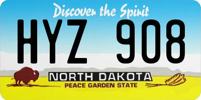 ND license plate HYZ908