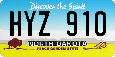 ND license plate HYZ910