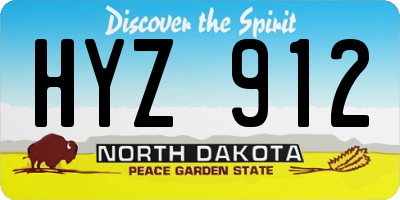 ND license plate HYZ912