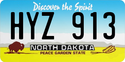 ND license plate HYZ913