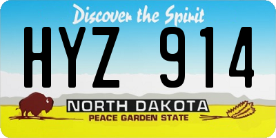 ND license plate HYZ914