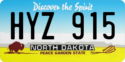 ND license plate HYZ915