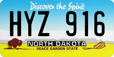 ND license plate HYZ916