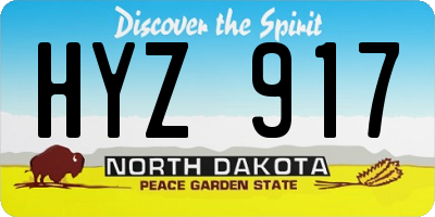 ND license plate HYZ917
