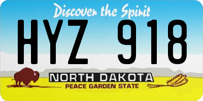 ND license plate HYZ918