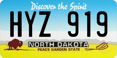 ND license plate HYZ919