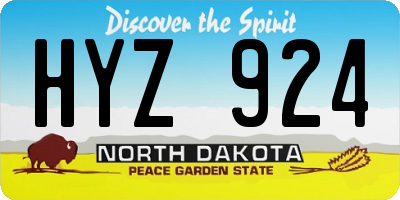 ND license plate HYZ924