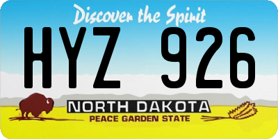 ND license plate HYZ926