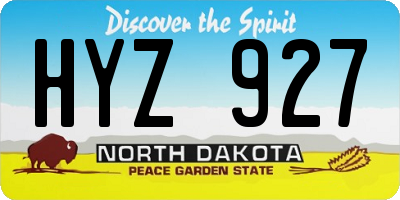 ND license plate HYZ927