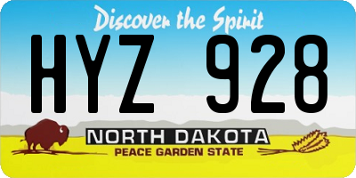 ND license plate HYZ928