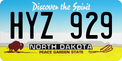 ND license plate HYZ929