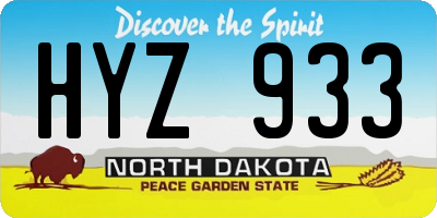 ND license plate HYZ933