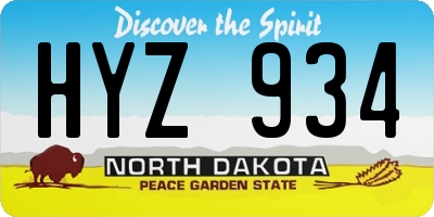 ND license plate HYZ934
