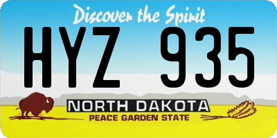 ND license plate HYZ935