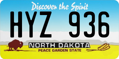 ND license plate HYZ936