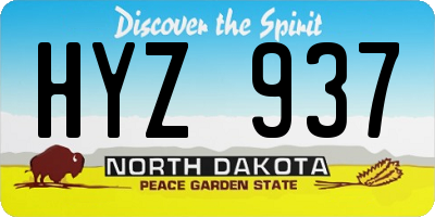 ND license plate HYZ937