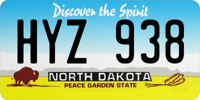 ND license plate HYZ938