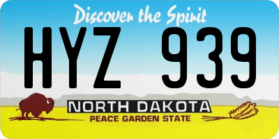 ND license plate HYZ939
