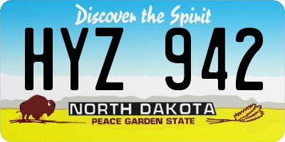 ND license plate HYZ942