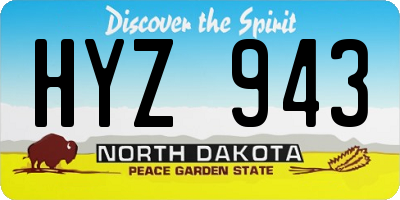 ND license plate HYZ943