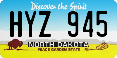 ND license plate HYZ945