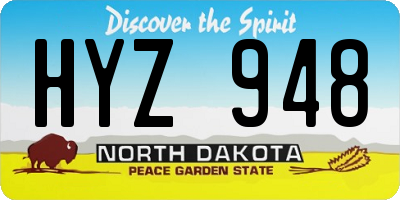 ND license plate HYZ948