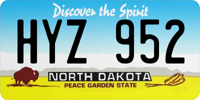 ND license plate HYZ952