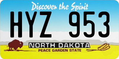 ND license plate HYZ953