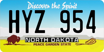 ND license plate HYZ954