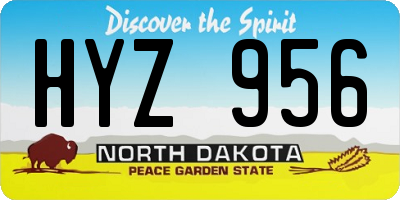 ND license plate HYZ956