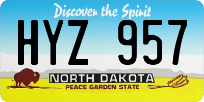 ND license plate HYZ957